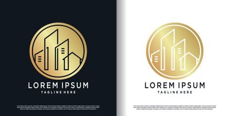 Apartment logo design with creative concept for business Premium Vector