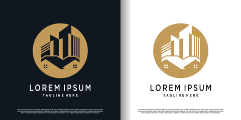 Apartment logo design with creative concept for business Premium Vector