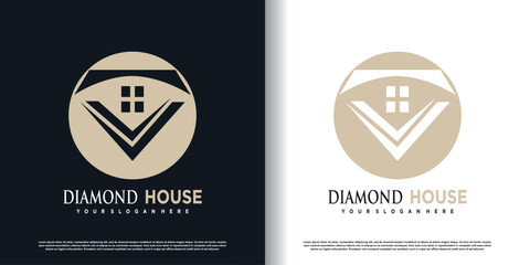 diamond logo design vector with creative concept for business premium vector