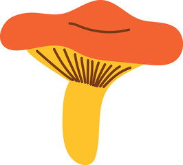 Mushroom color icon. Forest fungi. Autumn nature