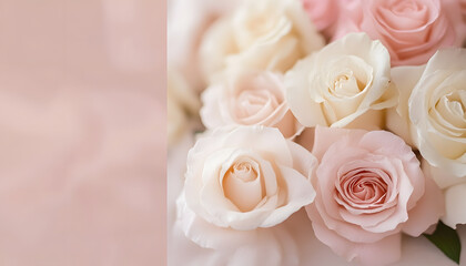 Fototapeta premium A solid color, like beige or soft pink, that provides a clean and unintrusive backdrop.