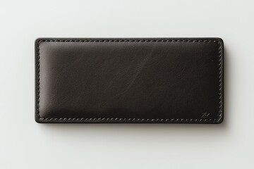 Black leather wallet isolated on white background.
