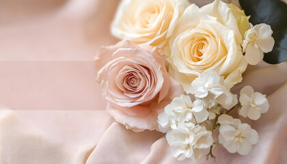 Fototapeta premium A solid color, like beige or soft pink, that provides a clean and unintrusive backdrop.