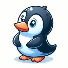 Naklejka premium Penguin bird against white background 