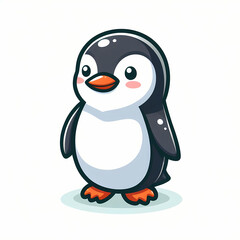 Obraz premium Penguin bird against white background 