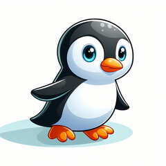 Naklejka premium Penguin bird against white background 