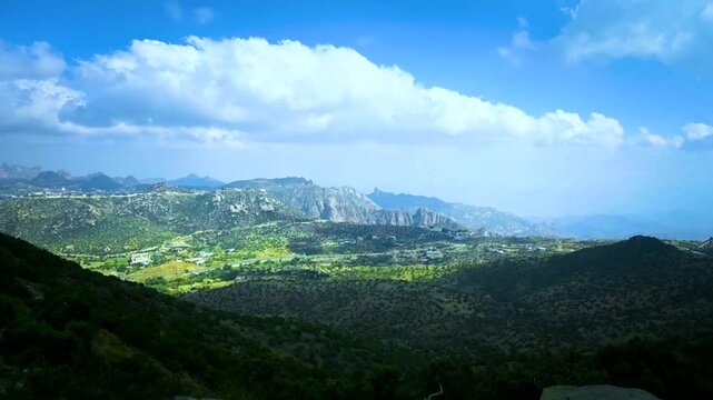 Timelapse video of Landscape of Mountains from Mount Daka, Taif, Saudi Arabia 