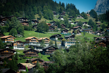 Fototapeta premium village in the mountains in Switzerland 