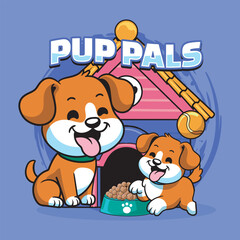 International Dog Day funny vector hand drawn cartoon illustration for sticker, badge, patch, banner, greeting card, invitation