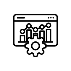 Fototapeta premium statistics social media settings icon line vector design