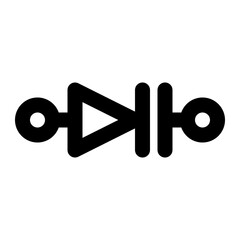 varactor, varicap, diode, electrical, electronic outline icon