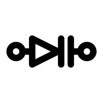 varactor, varicap, diode, electrical, electronic outline icon