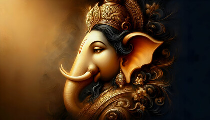 Lord Ganpati banner template poster on Ganesh Chaturthi festival background