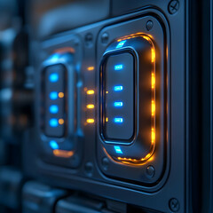 Obraz premium Futuristic Technology Panel 3D Illustration