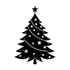 Obraz premium Christmas tree with ornaments vector illustration. 