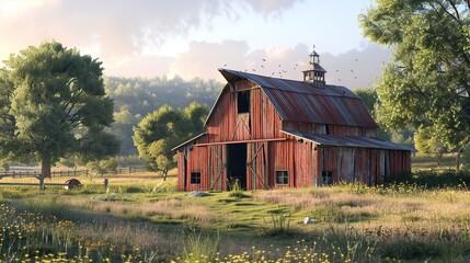 Obraz premium rustic barn wallpaper