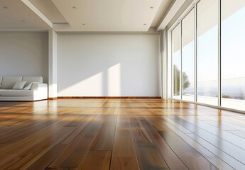 Spacious Living Room with Hardwood Flooring