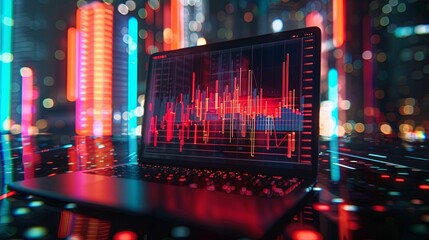 Financial Fusion. Abstract financial chart in double exposure concept