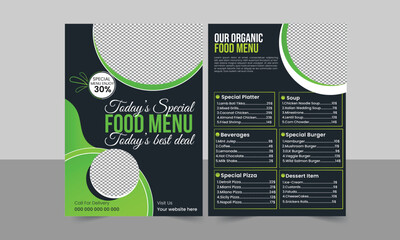 Elegant restaurant Food Menu Template, Restaurant café menu, template design,