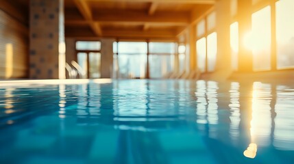 Shimmering Sunlight Reflecting on Luxurious Resort Swimming Pool