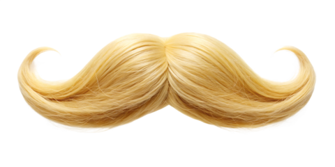  blonde moustache isolated on white background.AI GENERATED