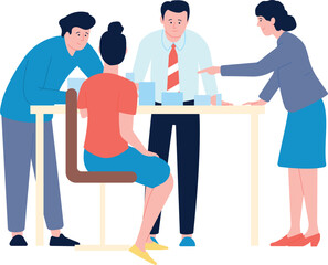 City planning committee. Architecture manager work together