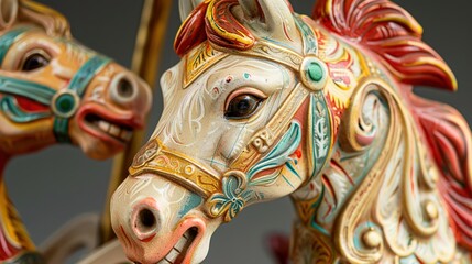 Naklejka premium vintage carousel horse wallpaper