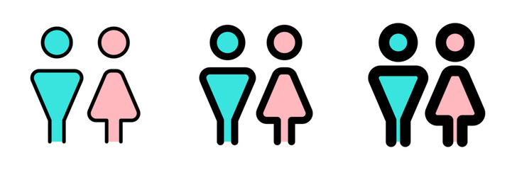 Editable couple, unisex restroom vector icon. Part of a big icon set family. Perfect for web and app interfaces, presentations, infographics, etc