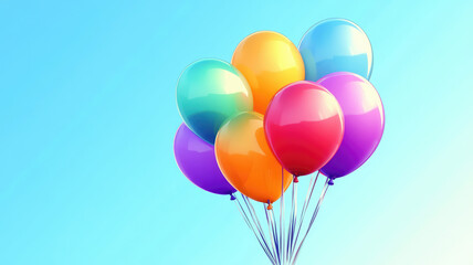 celebration background with a bunch of colorful balloons in the air, high definition photo