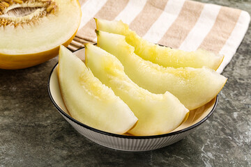 Sweet juicy ripe melon slices