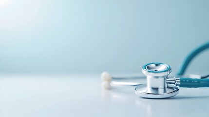 Close up of Stethoscope Placed on Clean White Surface