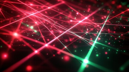 Obraz premium Abstract Red and Green Light Lines Background.