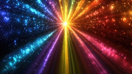 Obraz premium Abstract Rainbow Light Burst.