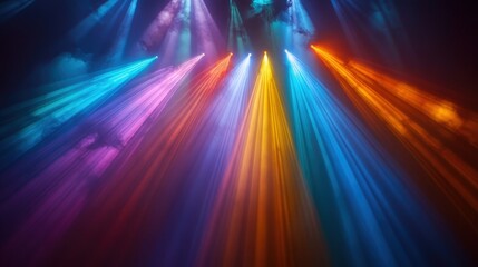 Colorful Stage Lights with Smoke.
