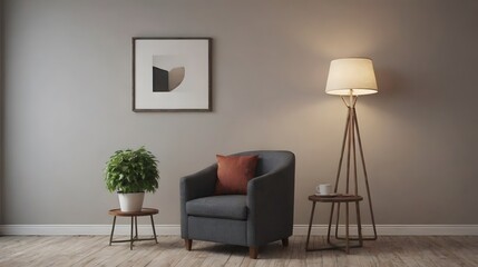 Fototapeta premium Home mock up design, modern white wall and wooden flooring interior image background
