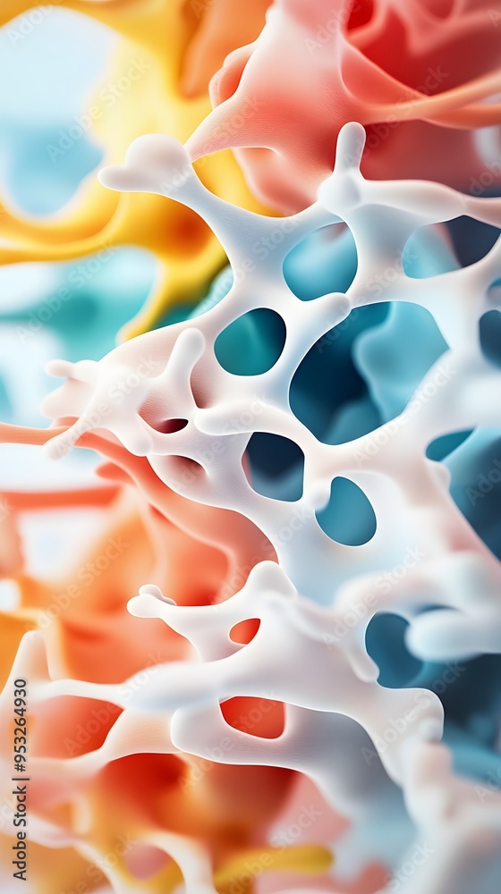 Poster Abstract Colorful 3D Shapes