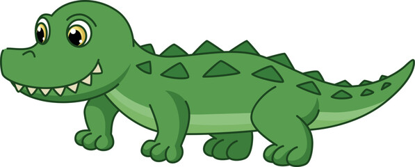 Crocodile baby. Cute green jungle reptile character