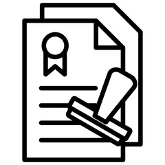 Licensing icon with line style