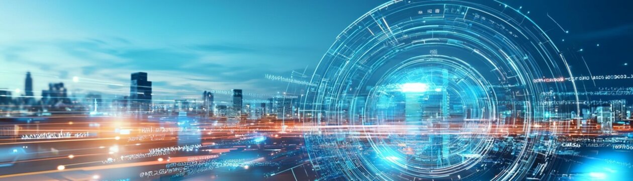 A high-tech logistics hub featuring AI-driven coordination, robotic systems, and innovative design supported by ongoing research developments