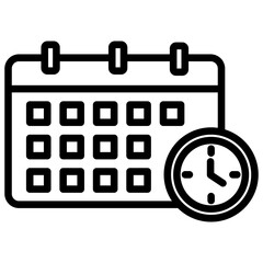 Schedule icon with line style
