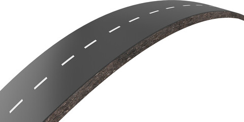Fototapeta premium a winding road leading to various locations ,3d rendering