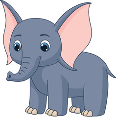 Baby elephant character. Cute child mascot. Adorable animal