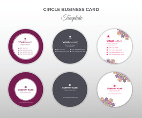 Circle business card unique concept with colorful mandala set design