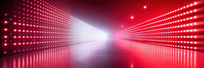 Fototapeta premium Red and White Neon Light Tunnel.