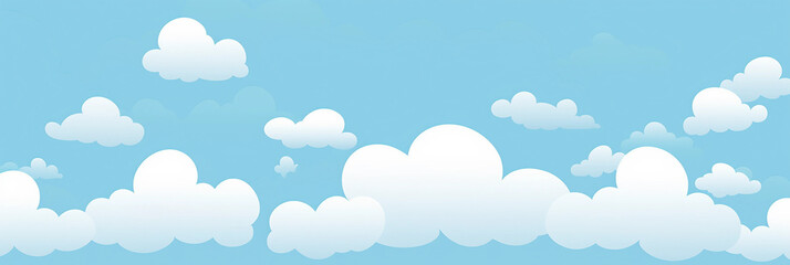 Fototapeta premium Cute white cloud on pastel blue sky