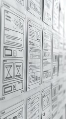 Website Design Sketches on Whiteboard.
