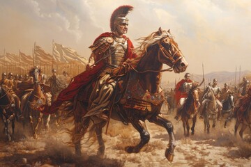 Naklejka premium Majestic Alexander the Great. Historical ruler portrait