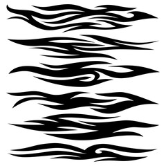 Fototapeta premium tribal fire symbol design. fire flame vector illustration. Flame decal. Tribal fire vinyl stickers for transportation. Burning element with curves for vehicle. y2k gothic flame stickers.
