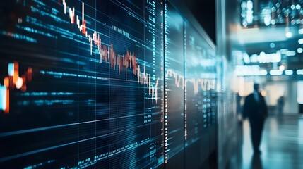 Real Time Market Data Displayed on a Large Digital Monitor