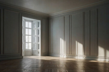 Distorted Toned Reflection on a Smooth Wall in an Empty Room